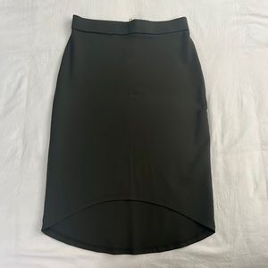 Olive green stretchy pencil skirt